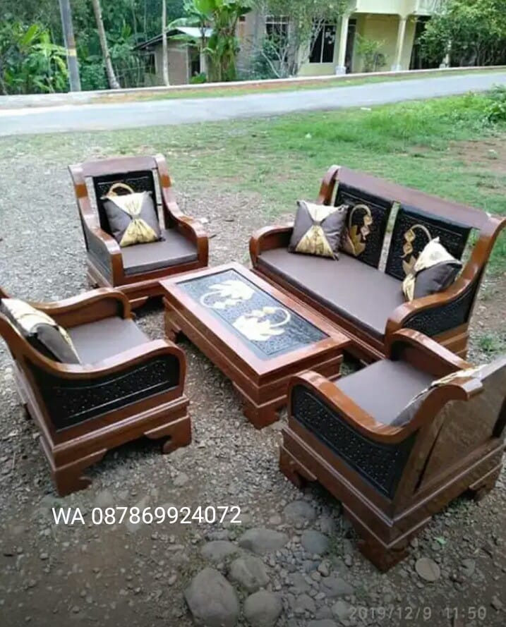 Kursi tamu mewah full ukiran kayu jati jepara export quality